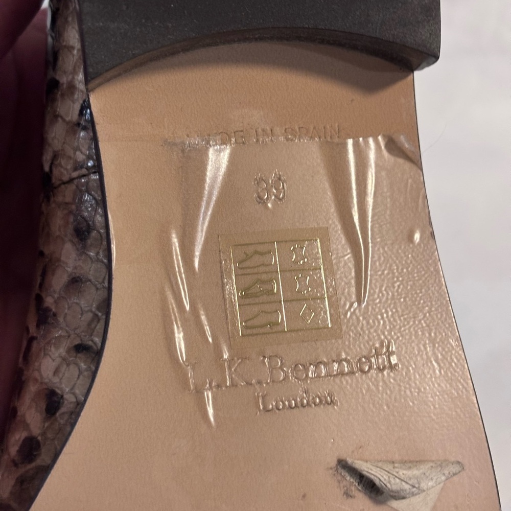 LK Bennett Python Pattern Loafers - Brown and Bla… - image 5